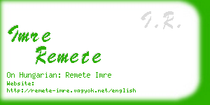 imre remete business card